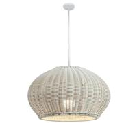 CHUNGYANG Suspension En Rotin Étanche Pour Intérieur Et Extérieur, Idéale Pour Terrasse, Salle À Manger, Style Vintage, Lustre De Ferme, Grande Suspension Pour Îlot De Cuisine, Entrée, Couloir.