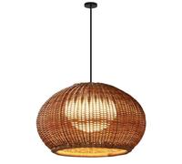 CHUNGYANG Suspension En Rotin Étanche Pour Intérieur Et Extérieur, Idéale Pour Terrasse, Salle À Manger, Style Vintage, Lustre De Ferme, Grande Suspension Pour Îlot De Cuisine, Entrée, Couloir.