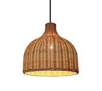 CHUNGYANG Suspension en Rotin Lustre en Osier Abat-Jour Lanterne en Bambou1 PCS, Plafonnier Suspendu Rétro Rustique Tissé À La Main, Couvercle D'abat-Jour À Tissage Ouvert pour La Salle À Manger