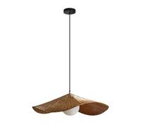 CHUNGYANG Suspension En Rotin Naturel, Style Campagnard, Abat-jour Tissé Artisanal, Luminaire Suspendu D'inspiration Japonaise, Lampe Décorative Pour Îlot De Cuisine, Salle À Manger, Hall D'entrée.