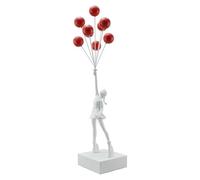 ChunRan Li89 Statues de fille au ballon artistique Banksy Flying Balloon Girl Sculpture en résine - Décoration d'intérieur et de salon (Rouge et blanc)