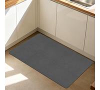CHUNRONG Tapis de Bain en Pierre de Diatomite Dure 75 x 135 cm Antidérapant Tapis de Bain Antidérapant Décoratif Lavabl pour Salle de Douche, Baignoire, Gris Foncé