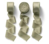 CHUQING Lot de 3 rouleaux de ruban de satin vert pour cadeau de mariage - 25 mm de large