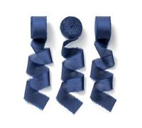 CHUQING Ruban de satin bleu foncé - Ruban de soie - Ruban décoratif pour mariage - 2,5 cm x 6,4 m