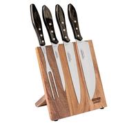 CHURRASCO POLYWOOD set de couteaux dans un support magnétique 5pcs brown wood