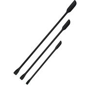 ChuYiElegance Ensemble de 3 Mini-spatules de Maquillage, Spatules Cosmétiques à Double Embout, Petites Spatules Cuillères pour La Cuisine, La Salle de Bain, La Mais, 3pcs courbé noir