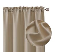 Chyhomenyc Lot de 2 Panneaux de Rideaux Semi-Transparents texturés en Faux Lin filtrant la lumière, Doux et aérés avec Passe-Tringle pour Salon, Chambre à Coucher, 76,2 x 114,3 cm chacun (Chameau)