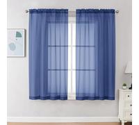 Chyhomenyc Lot de 2 panneaux de voilages bleu roi de 160 cm de long avec passe-tringle, rideaux élégants et élégants pour salon, chambre à coucher, bleu roi, 106,7 x 160 cm (l x L)