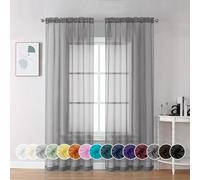 Chyhomenyc Lot de 2 Rideaux Transparents Gris de 213,4 cm de Long, légers, Solides et élégants pour Chambre à Coucher, Salon (106,7 x 213,4 cm, Gris Anthracite)