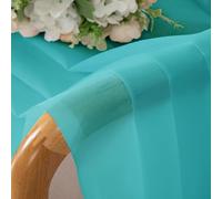 Chyhomenyc Lot de 2 Rideaux Transparents Turquoise 106 x 114 cm, Filtrant la Lumière pour Salon, Chambre à Coucher, Petites Fenêtres