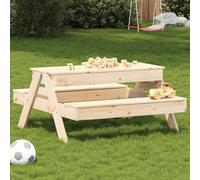 CIADAZ 832592 Table de pique-nique avec bac à sable pour enfants en bois massif de pin, table de jardin extérieur, table de balcon, tables terrasse et jardin, table d'appoint de jardin