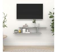 CIADAZ Étagère TV Murale Gris béton 125x18x23 cm Aggloméré,Etagere Rangemen,Decoration Murale,Etagere Murale sans Percage