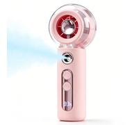 Ciaien Mini ventilateur brumisateur portable avec pulvérisation d'eau, ventilateur personnel avec écran LED, 4 vitesses et jusqu'à 8 h de refroidissement, batterie rechargeable pour bureau, maison