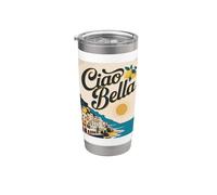 Ciao Bella Amalfi Art vintage d’été italien Gobelet isotherme en acier inoxydable double paroi