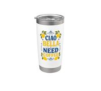 Ciao Bella Need Coffee Italy Côte Amalfitaine Citron Esthétique Gobelet isotherme en acier inoxydable double paroi