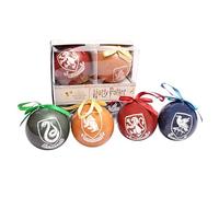 Ciao Lot de 4 boules de Noël à découper Harry Potter Hogwarts Houses (Ø8 cm), sous licence officielle Wizarding World, dans une boîte cadeau, multicolore