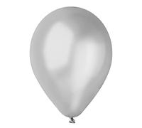 Ciao - Pack 100 balloons pearly in natural latex Premium Quality G120 (Ø 33cm / 13"), silver pearl