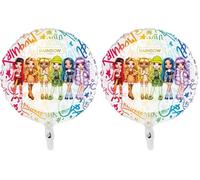 Ciao Rainbow High Ballon Foil Ballloon Mylar Rond Rond (46 cm, 18 pouces) Original MGA, Multicolore (Lot de 2)