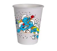 Ciao - Verres en papier compostables Puffi (200 ml), 8 pièces, bleu clair, blanc, 24062
