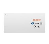CIARRA Radiateur Électrique Fixé Inertie Sèche Céramique 2000W, pour Salle de Bain ou Chambre 15-25㎡ CBHT20E