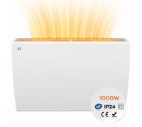 CIARRA Radiateur Électrique 1000W Céramique, Chauffage Mural avec Thermostat, LCD, Détection Fenêtre Ouverte, IP24