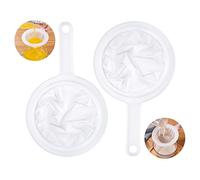 CiciIng Lot de 2 passoires 200/400 en maille filet en plastique fin avec poignée, passoire à cheveux de cuisine pour jus, lait, café, lait de soja