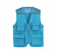 Cicilin Gilet de Travail avec Multipoches, Gilet de Sécurité Réfléchissant, Volunteer Gilet Sans Manche Multifonctionnel Homme Femme