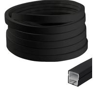 CiCixixi Profilé Silicone LED Noir 5m 16x16mm, Canal Diffuseur de Lumière Flexible Étanche, Bandeau pour Lumière Néon Homogène, Compatible Panneaux Acoustiques, Avec Embouts et Clips de Montage