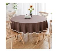 CIEEIN CIEHT Coton et Lin Nappe Ronde en Lavable Machine Diamètre 90cm-280cm Hôtels Restaurants Conférences Evénements et Fêtes Nappes Marron foncé Diamètre 160cm