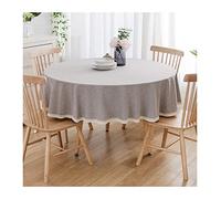CIEEIN CIEHT Coton et Lin Nappe Ronde en Lavable Machine Diamètre 90cm-280cm Hôtels Restaurants Conférences Evénements et Fêtes Nappes Gris Clair Diamètre 160cm