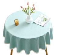 CIEEIN CIEHT Coton Lin Nappe Ronde Imperméable Vert Diamètre 160cm | Famille Hôtel Restaurant Imperméable Facile Nettoyer Nappes