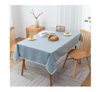 CIEEIN CIEHT Effet Lin Nappe rectangulaire antitache Protège et décore la Table Imperméable et Facile à Nettoyer Lavable en Machine Bleu Clair 140 * 220cm