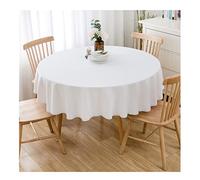 CIEEIN CIEHT Nappe Ronde en Coton et Lin Lavable en Machine Blanc 160cm de diamètre