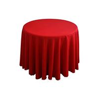 CIEEIN CIEHT Polyester Nappe Ronde Couleur Unie Rouge diamètre 160cm | Hôtel Restaurant Mariage Noël Conférence Événements Fêtes Nappes