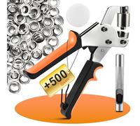 Cieex Pince à Œillets avec 500 Œillets 10mm Métalliques - Kit Complet pour Œillets pour Bâches, Toiles, Cuir - Œillet pour Bâche et Pince à Œillet Professionnelle
