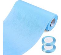 Cieex Table runner en non-tissé Bleu Ciel 25 cm x 30 m Réutilisable pour Mariage, Baptême, Communion, Anniversaire