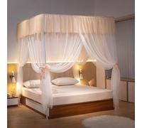 Ciel de lit autoportant avec support, filet transparent double couche, moustiquaire anti-insectes pour la maison, la chambre à coucher et le camping
