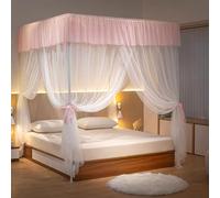 Ciel de lit autoportant avec support, filet transparent double couche, moustiquaire anti-insectes pour la maison, la chambre à coucher et le camping