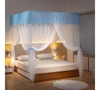 Ciel de lit autoportant avec support, filet transparent double couche, moustiquaire anti-insectes pour la maison, la chambre à coucher et le camping