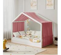 Ciel de Lit Cabane pour Maison Ensemble 1 Pièces Rideaux Lit Cabane Garçon Fille Décoration 133L X 360H cm (1 Panneaux) Rose