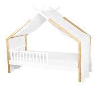Ciel De Lit Cabane Toile En Gaze De Coton Jeanne 420 X 130 Cm Blanc TU