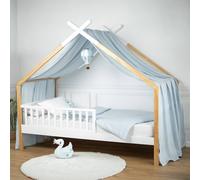 Ciel De Lit Cabane Toile En Gaze De Coton Jeanne 420 X 130 Cm Bleu TU