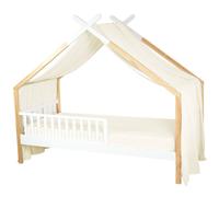 Ciel De Lit Cabane Toile En Gaze De Coton Jeanne 420 X 130 Cm Écru TU