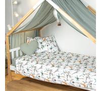 Ciel De Lit Cabane Toile En Gaze De Coton Jeanne 420 X 130 Cm Vert De Gris TU