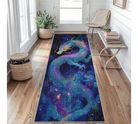 Ciel Étoilé Dragon Tapis de Couloir Univers Galaxie Tapis de Couloir Long 60 x 120 cm Passage Antidérapant Lavable en Machine D'entrée Chambre Salon Descente de Lit Poil Ras Rug FI&a269