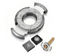 CIGARLOONG Coupe-cigare, coupe droite, ciseaux, guillotine à double lame, calibre 62,5, accessoires de cigare, cadeau pour homme (argent)