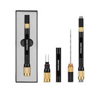 CIGARLOONG Poinçon 4-en-1 Poinçon rétractable et à visser Poinçon pour ouvre-trou tranchant (Noir Doré)