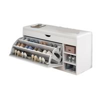 CIGPKLO Banc Rangement Chaussures Armoire à Chaussures avec Banc | L'organisateur en bois multicouche de stockage d'anti poussière a amorti l'écurie(White 40cm)
