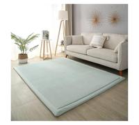 CIGPKLO Tapis en Polaire Corail Grand Tatami Tapis for Salon Enfant Rampant Chambre de Sol épais 2 cm Corail Polaire Doux Matelas(Blue Green,80x200cm)