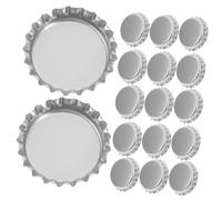 Ciieeo 100 Capsules de Bouteilles Argentées en Acier Rond, Bouchons Plats pour Bricolage, Décorations Diy, Adaptés pour Porte-clés et Colliers, Adultes et Garçon et Filles